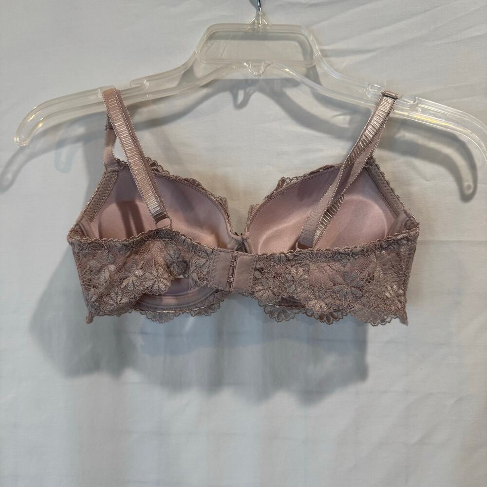 Women's Rene Rofe Wild Dream push- up lace bra 34B light beige pink underwire - Picture 2 of 4